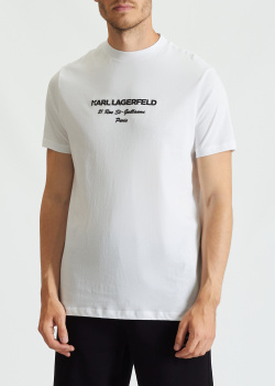 Біла футболка Karl Lagerfeld з бавовни, фото